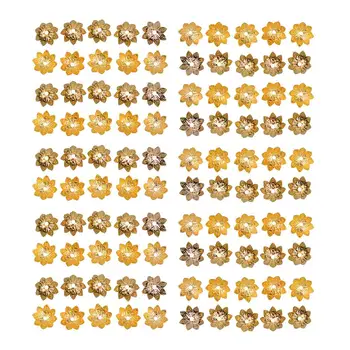 100 штук колпачков из цветочных бусин в тибетском стиле для изготовления ювелирных изделий из золота диаметром 9,5 мм