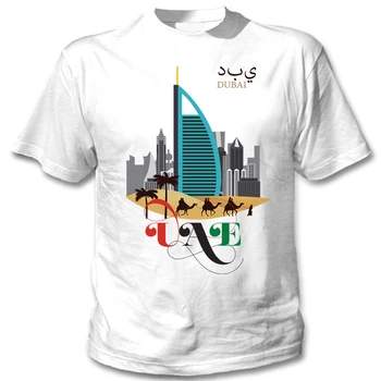 Футболка UAE Dubai City из 100% хлопка с круглым вырезом, Летняя Повседневная мужская футболка с коротким рукавом, Размер S-3XL