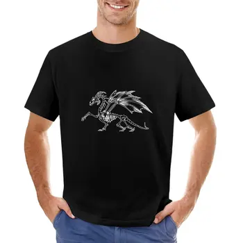 Футболка с изображением скелета дракона, одежда из аниме, летняя одежда, футболки для мужчин с рисунком
